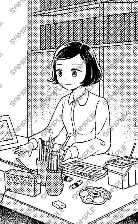 集英社様『いわさきちひろ（学習まんが　世界の伝記NEXT）』巻末Q&A部分のイラスト制作